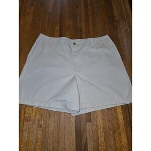White Stag Women 18 Beige (Stone) Classic Flat Front Slashed Pocket Button Short